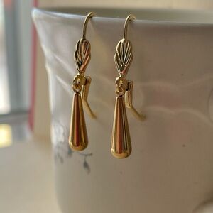 Gold-tone Teardrop Hoop Earrings